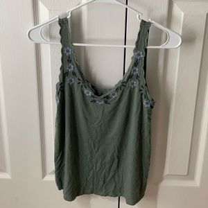 Floral and green crop top